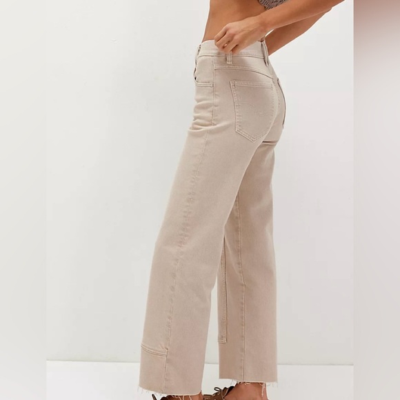 We The Free Risk Taker high rise straight jeans in taupe size 24 - Picture 5 of 12